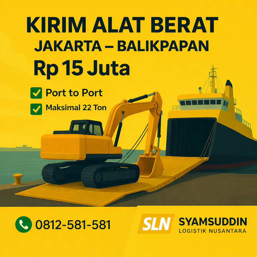 kirim alat berat jakarta balikpapan